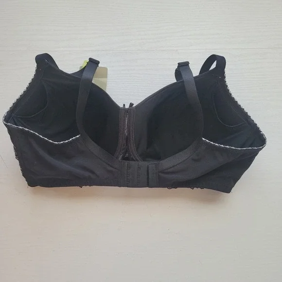 Amoena 38D Arielle SB 44557 Mastectomy Pocker Bra Black White Soft No Underwire - Picture 4 of 14